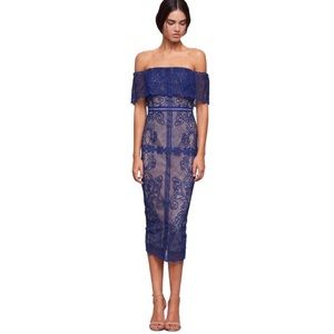 Stylestalker Stella Lace Off Shoulder Midi Dress